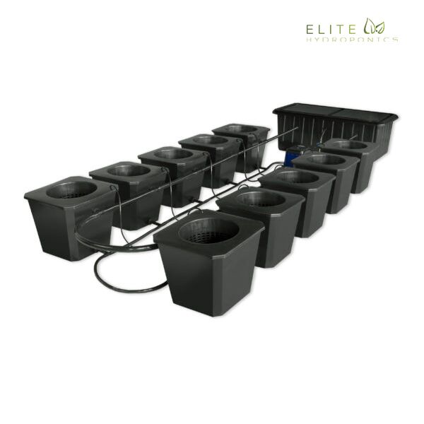 10-Site Bubble Flow Buckets Hydroponic Grow System