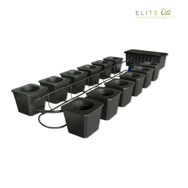 12-Site Bubble Flow Buckets Hydroponic Grow System